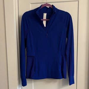 Fabletics Royal Blue Quarter-Zip Sweatshirt